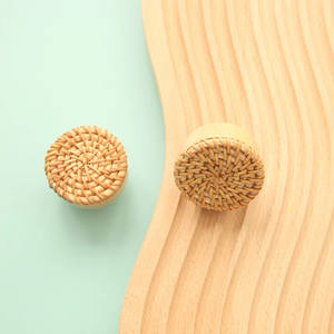 <b>Kitchen</b> <b>Cabinet</b> <b>Door</b> <b>Handles</b> Handmade Eco Friendly Wood and Rattan <b>Handle</b> Knobs for <b>Door</b> Best Selling - Product Image 5