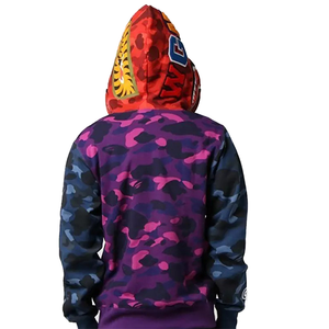 Sudadera con capucha y cremallera de cara completa de algodón pesado de alta calidad para hombre, ropa de calle con estampado personalizado, precio al por mayor para invierno - Product Image 4