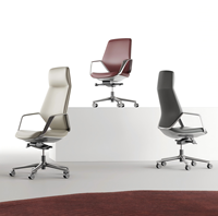 Chaise de bureau ergonomique en cuir véritable SITSTAR, chaise de direction en cuir de vachette italien de qualité supérieure, pivotante, GREEN GUARD pour projet ODM