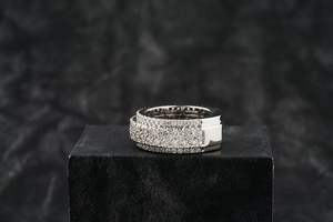 Anillo de oro fino de 10K y 18K de lujo para hombre, Diamante Natural VVS de moda para bodas, alfabeto redondeado, disfraz de Hip Hop clásico de hielo completo - Product Image 3