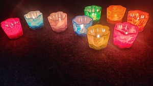 Luxury Red Marbleized Fancy Glass Top Handmade Modern <b>Small</b> Square Textured Candle <b>Jar</b> Unique Multi-Purpose Decorative Item - Product Image 4