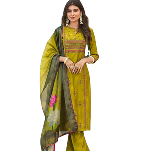 Dupatta en viscose et rayonne de style fête d'été moderne, imprimé jacquard, organza avec tissage à la main, vente en gros - Product Image 1