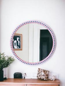 Espejo de Pared Redondo Moderno de Resina Blanca al por Mayor, Espejo de Mesa para Dormitorio, Sala de Estar, Baño - Product Image 5