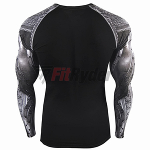 Rashguard MMA à manches longues pour homme 2024, impression par sublimation personnalisée, protection UV, marque FITRYDER, polyester/spandex, confortable - Product Image 4