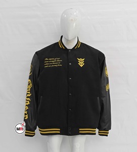 High Quality Wool Body Leather Sleeves Embroidery Logo Letterman <b>jacket</b> Streetwear <b>Varsity</b> <b>Jacket</b> for Men <b>Vintage</b> Cotton - Product Image 1