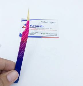 แหนบต่อขนตาสองโทนสีทองด้ามยึดเพชรทำจากสเตนเลสสตีลทนทาน - Product Image 1