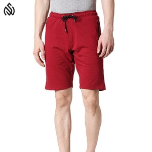 Short en molleton de coton pour homme Motif solide Poches à fermeture éclair Short de survêtement en molleton décontracté pour la maison Jogger Fitness Longueur au genou - Product Image 3
