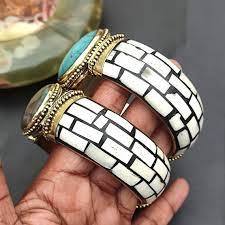 Bracelet en incrustation d'os fabricant indien bijoux de mode Bracelet en os vintage pour utilisation de mariage Bijoux en incrustation d'os élégants - Product Image 5