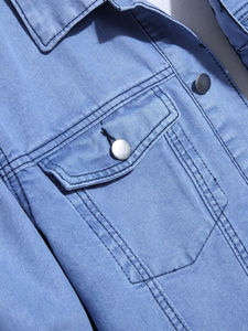 Veste en jean personnalisée de qualité supérieure pour hommes couleur unie 100% coton coupe ajustée tissu lavé respirant fabricant OEM ODM - Product Image 3