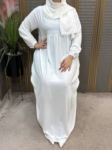 Robe Abaya de Prière en Crêpe pour Femmes Musulmanes, avec Voile Hijab, Manches Longues, Robe Islamique Modeste, Col Montant, Coupe Ample Maxi, ODM, Motif Floral, Tailles L XL XXL - Product Image 6