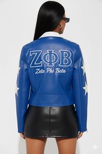 Zeta Phi Beta Chaquetas de cuero con capucha para mujer Invierno Impermeable Cierre de cremallera Patrón sólido Raw Eco-Friendly - Product Image 4