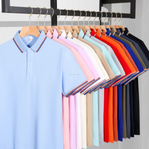 Polo personalizado para hombre con mangas antibolitas, camisa de golf de punto de color sólido, bordado de secado rápido, ODM - Product Image 1