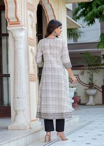 ชุดเดรสผ้าฝ้ายพิมพ์ลายเรขาคณิต, เสื้อผ้าแฟชั่นสวมใส่สบายเหมาะพอดีตัวสวยงามน้ำหนักเบาสวมใส่สบาย - Product Image 3