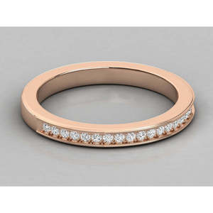 Bague solitaire en or massif 14 carats pour femme, diamant de laboratoire taille brillant rond - Product Image 1