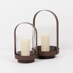 Wicket Top Quality New Unique Design Best Selling With Cylinder Glass High Quality Matte Black Candle <b>Lantern</b> Hurricane - Product Image 4