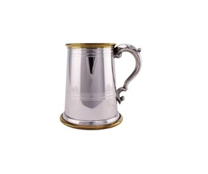Tasse en étain médiéval en laiton pur pour articles à boire, nouvelle tasse en laiton dernier Mug médiéval Tankard plaqué argent élégant pour boire - Product Image 1