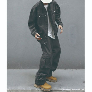 Ensemble de survêtements vintage pour hommes d'hiver, de haute qualité, surdimensionné, veste en molleton à manches longues, jean décontracté, costume imprimé, taille plus - Product Image 2