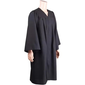 Último Modelo 2024, Túnica de Graduación Negra, Uniforme Escolar Unisex Personalizado con Logotipo, 100% Poliéster para Adultos - Product Image 4