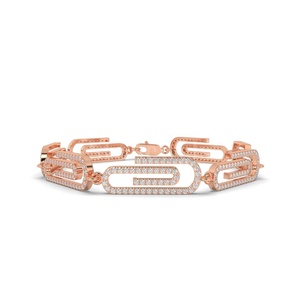 Luxe moderne déclaration or connexion lien Bracelet pour hommes femmes or blanc Zircon symbolisant la force fêtes cadeaux - Product Image 1