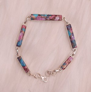 925 argent Sterling naturel huître Turquoise Bracelet clé-forme filles bracelets pour les fêtes de mariage bohème bijoux cadeau pour elle - Product Image 2
