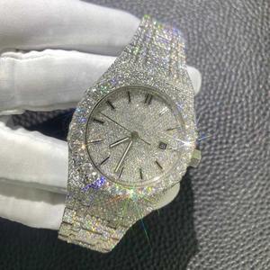 นาฬิกาดิจิตอลแบบยูนิเซ็กซ์สั่งทำจากโรงงาน ประดับเพชรโมอิสซาไนต์ เพชรแล็บ และคริสตัลแซฟไฟร์ ตัวเรือนสแตนเลสสตีล พร้อมฟังก์ชั่นโครโนกราฟ - Product Image 1