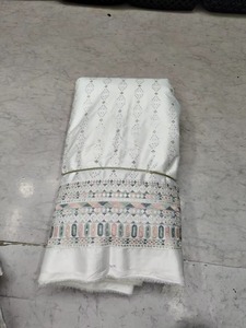 Top Selling Exclusive Malai Satin Embroidered <b>Fabric</b> for Ethnic Wear Evening Dresses and Fashion Collections Available for Sale - Product Image 5