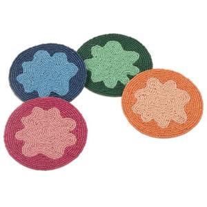 Sous-verres à broderie perlée faits à la main en verre perle tasse pour décor de table à taux de vrac bonne conception perles de rocaille dessous de verre - Product Image 4