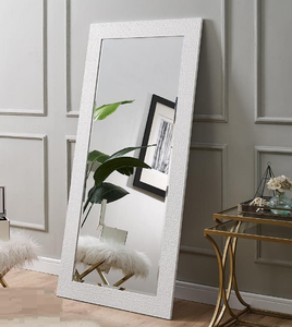 Miroirs de sol décoratifs directs d'usine à bordure blanche de forme rectangulaire Miroir en verre fait à la main pour les salons - Product Image 1