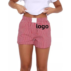 Pantalones cortos de mujer de Venta caliente 100% Material de algodón Ligero Logotipo personalizado Impresión Transpirable Cintura elástica Servicio OEM - Product Image 1