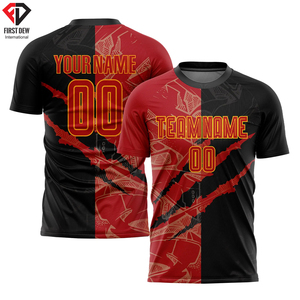 Camiseta de entrenamiento con cuello en V para hombre, Jersey de fútbol con estampado sublimado personalizado de alta calidad, nuevo diseño, 2022 - Product Image 2