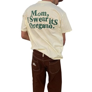 Camiseta de manga corta estilo Hip Hop de gran tamaño para hombre de algodón 100% al por mayor con estilo para estampado Puff hombro caído estampado 3D Puffy - Product Image 1