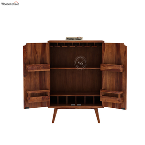 Armoire de rangement pour bar en bois de manguier Unités de bar en bois Étagère de présentation du vin pour le salon Meubles de maison au prix de gros - Product Image 4