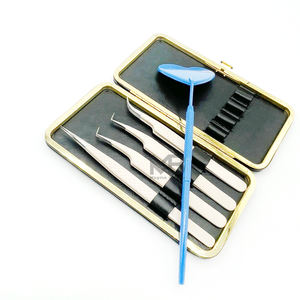 Pince à cils pour extensions de volume au design élégant, personnalisable avec marque privée, à pointe longue pour isolation des cils - Product Image 3