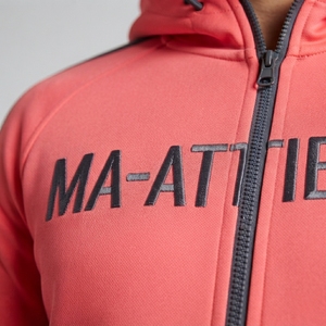 Ensemble de survêtement pour homme avec sweat à capuche zippé et pantalon de jogging, rose corail et gris, colorblock, pour le sport, l'entraînement, la gym, le fitness et les activités sportives, Taille S - Product Image 5