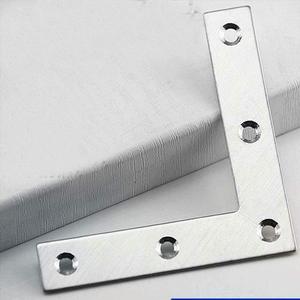 Joint de support d'angle en acier inoxydable argenté Support d'angle droit en forme de L Support d'étagère d'angle en métal robuste pour le bois - Product Image 4