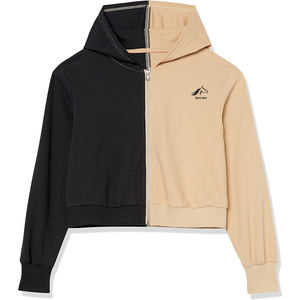 Women's Soft Cotton <b>Fleece</b> Hooded Sweatshirt Wholesale Custom Printed Woven Front Logo Plain <b>Brown</b> Pullover Autumn Winter - Product Image 1