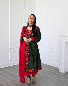 ชุดเดรสอัฟกันคุชีสำหรับผู้หญิงคุณภาพพรีเมียม พร้อมลูกไม้และซิป เอวธรรมชาติ เหมาะสำหรับงานแต่งงานและงานปาร์ตี้ - Product Image 5