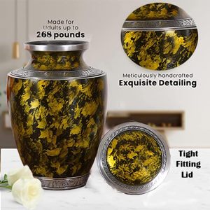 Cremation Urn <b>for</b> Human <b>Ashes</b> Personalized Finish Metal Funeral Urn with Velvet Bag (<b>Keepsake</b>) - Product Image 3