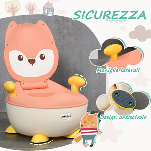 Orinal para bebé ZONEKIZ con respaldo, bañera extraíble y reposabrazos, edad 6 meses-3 años, Rosa - Product Image 4