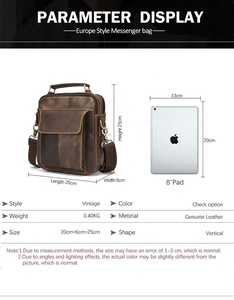 Custom OEM Vintage Style High Quality Durable Unisex <b>Men</b> Designer Crossbody Messenger <b>Sling</b> <b>Bag</b> Genuine Leather Customizable - Product Image 2