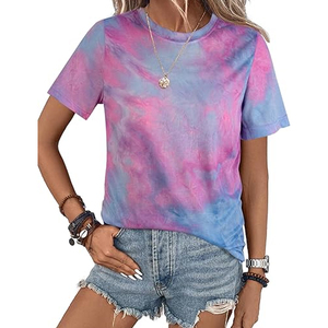 Newest Loose <b>Tie</b> <b>Dye</b> <b>T</b> <b>Shirts</b> for Ladies Customized Printing Streetwear Premium Quality <b>T</b>-<b>shirts</b> - Product Image 1