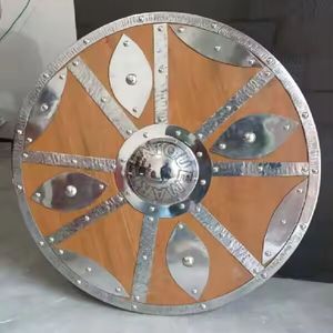 Adorable bouclier Viking bouclier rond en bois Halloween pour la décoration intérieure avec des éclairs accrocheurs - Product Image 3