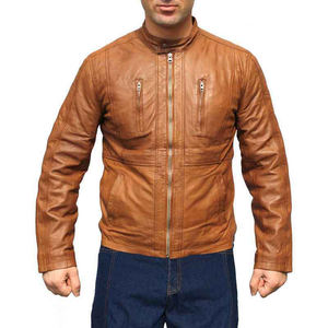 Chaqueta Bomber de Piel Sintética de Cordero para Hombre OEM, Chaqueta de Cuero Personalizada de Moda para Hombre, Chaqueta de Talla Personalizada para Hombre - Product Image 1