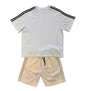 Conjunto de Camiseta y Pantalones Cortos Deportivos de Otoño para Hombre, Cómodos y Ligeros, de 2 Piezas, con Estampado de Marca Personalizado - Product Image 1