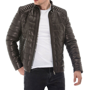 Veste en cuir classique pour hommes vêtements d'extérieur en cuir véritable vêtements de moto décontractés design de mode élégant personnalisé en gros - Product Image 3