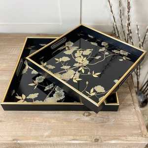 Wholesale Cheap Wooden Printed Serving Tray with Attractive Print for Hotels & Cafes Elegant Wooden Printed Tray for Home Decor - Product Image 1
