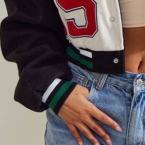 Vente en gros de blouson d'aviateur pour femmes à manches longues avec logo personnalisé blouson de baseball pour femmes - Product Image 2