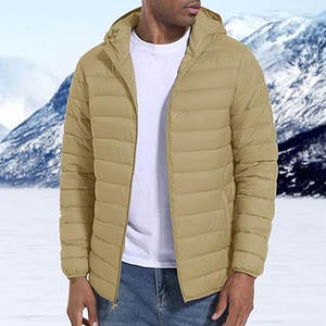 Veste matelassée isolante pour homme en gros, veste d'hiver légère avec tissu imperméable et capuche, couleurs personnalisées - Product Image 4
