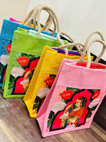 Sac de jute décoratif écologique coloré avec fermeture éclair pour mariage indien Haldi Mehndi Sangeet Party Favor sacs-cadeaux