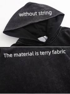 Hombres Streetwear Estilo Vintage Stone Acid Wash Sudadera con capucha en blanco Hip Hop French Terry Cloth Sudaderas con capucha lavadas DDP Envío - Product Image 6